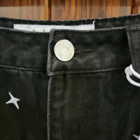 Indigo Rein Black Jean Skirt. Star Embellished - Picture 5 of 13